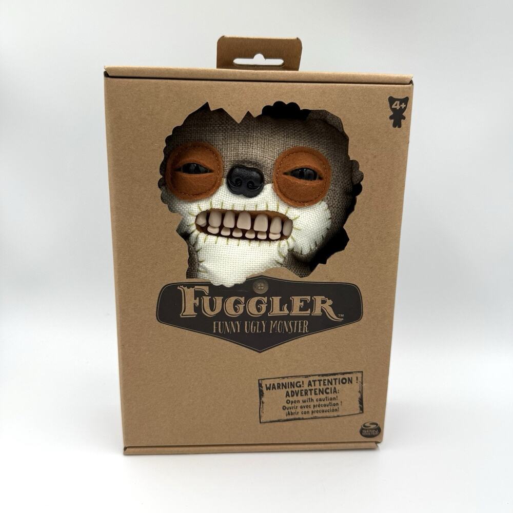 RARE Fuggler Teddy Bear Nightmare Brown Chase Plush Glow Teeth New In Box 9”